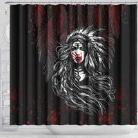 Native American MMIW Red Handprint Shower Curtain Dreamcatcher