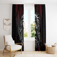 Native American MMIW Red Handprint Window Curtain Dreamcatcher