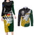 Personalised New Zealand Vs South Africa Rugby Couples Matching Long Sleeve Bodycon Dress and Long Sleeve Button Shirts Rivals - Tribal Style LT7 - Wonder Print Shop