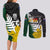 Personalised New Zealand Vs South Africa Rugby Couples Matching Long Sleeve Bodycon Dress and Long Sleeve Button Shirts Rivals - Tribal Style LT7 - Wonder Print Shop