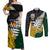 Personalised New Zealand Vs South Africa Rugby Couples Matching Off Shoulder Maxi Dress and Long Sleeve Button Shirts Rivals - Tribal Style LT7 - Wonder Print Shop