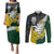 Personalised New Zealand Vs South Africa Rugby Couples Matching Puletasi Dress and Long Sleeve Button Shirts Rivals - Tribal Style LT7 - Wonder Print Shop