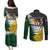 Personalised New Zealand Vs South Africa Rugby Couples Matching Puletasi Dress and Long Sleeve Button Shirts Rivals - Tribal Style LT7 - Wonder Print Shop