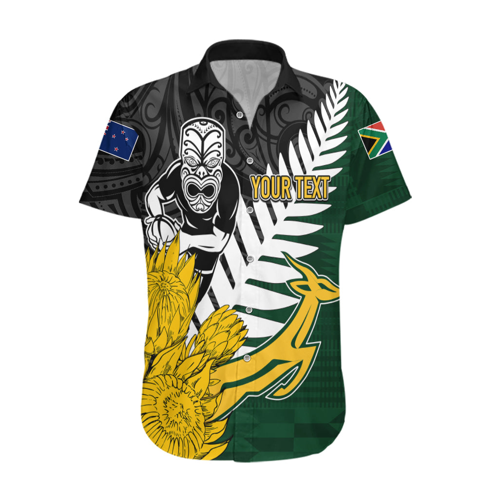 Personalised New Zealand Vs South Africa Rugby Hawaiian Shirt Rivals - Tribal Style - Wonder Print Shop