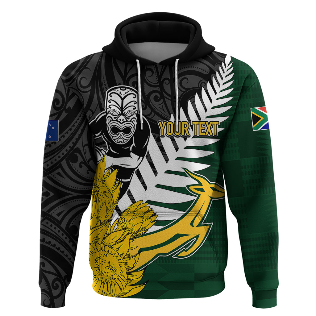 Personalised New Zealand Vs South Africa Rugby Hoodie Rivals - Tribal Style - Wonder Print Shop