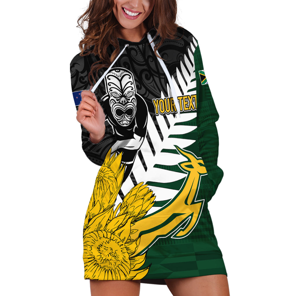 Personalised New Zealand Vs South Africa Rugby Hoodie Dress Rivals - Tribal Style - Wonder Print Shop