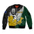 Personalised New Zealand Vs South Africa Rugby Sleeve Zip Bomber Jacket Rivals - Tribal Style - Wonder Print Shop