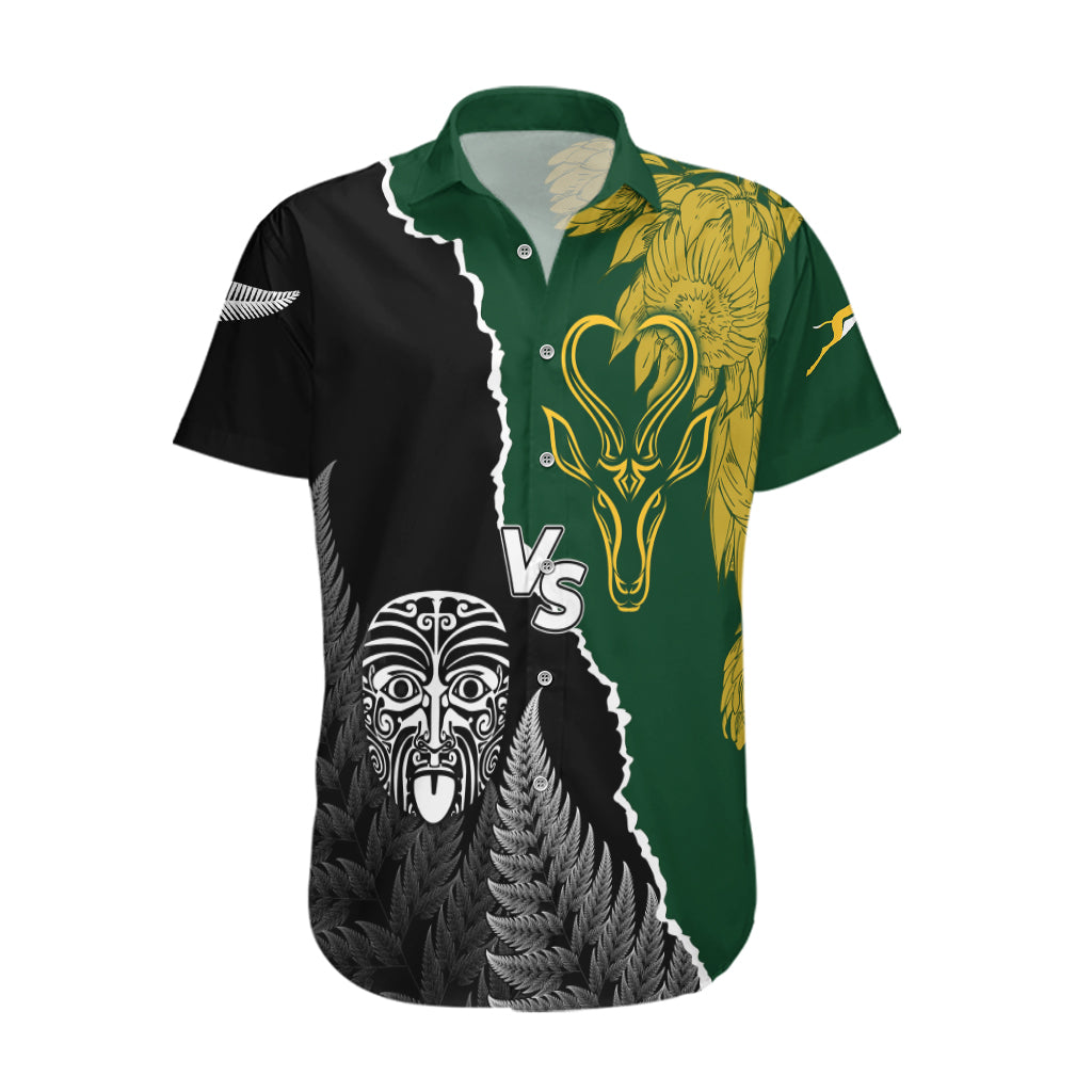 Personalised New Zealand Vs South Africa Rugby Hawaiian Shirt Rivals Dynamics - Wonder Print Shop