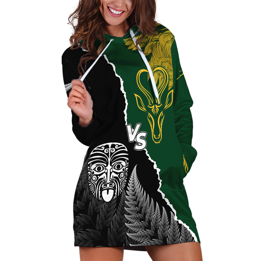 Personalised New Zealand Vs South Africa Rugby Hoodie Dress Rivals Dynamics - Wonder Print Shop