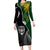 Personalised New Zealand Vs South Africa Rugby Long Sleeve Bodycon Dress Rivals Dynamics - Wonder Print Shop