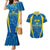 Personalised Sweden Football Couples Matching Mermaid Dress and Hawaiian Shirt Women World Cup 2023 Blagult Glacial Inspired LT7 - Wonder Print Shop