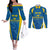 personalised-sweden-football-couples-matching-off-the-shoulder-long-sleeve-dress-and-long-sleeve-button-shirts-women-world-cup-2023-blagult-glacial-inspired