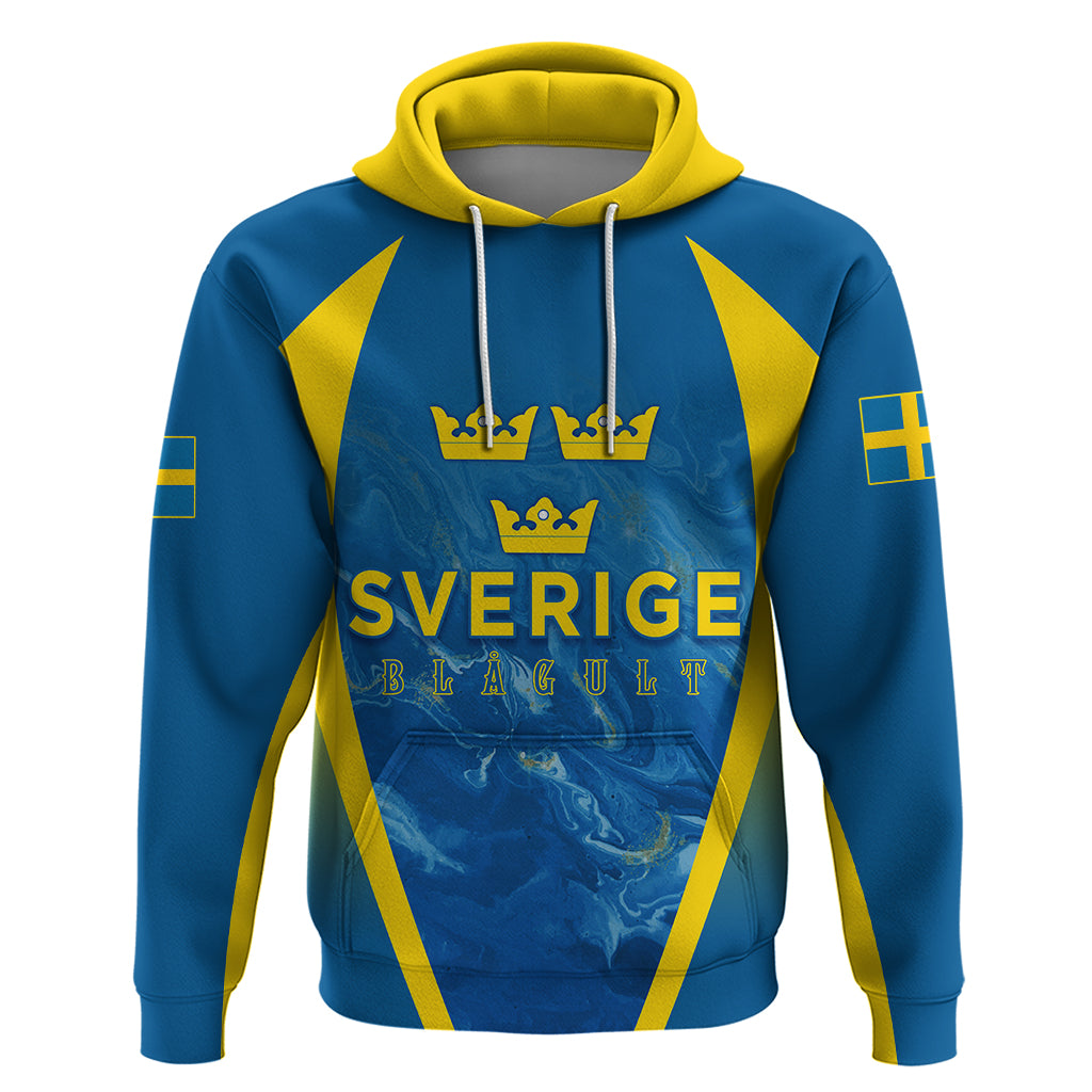 Personalised Sweden Football Hoodie Women World Cup 2023 Blagult Glacial Inspired - Wonder Print Shop