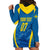 Personalised Sweden Football Hoodie Dress Women World Cup 2023 Blagult Glacial Inspired - Wonder Print Shop