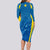 Personalised Sweden Football Long Sleeve Bodycon Dress Women World Cup 2023 Blagult Glacial Inspired - Wonder Print Shop