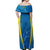 Personalised Sweden Football Off Shoulder Maxi Dress Women World Cup 2023 Blagult Glacial Inspired - Wonder Print Shop