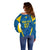 Personalised Sweden Football Off Shoulder Sweater Women World Cup 2023 Blagult Glacial Inspired - Wonder Print Shop