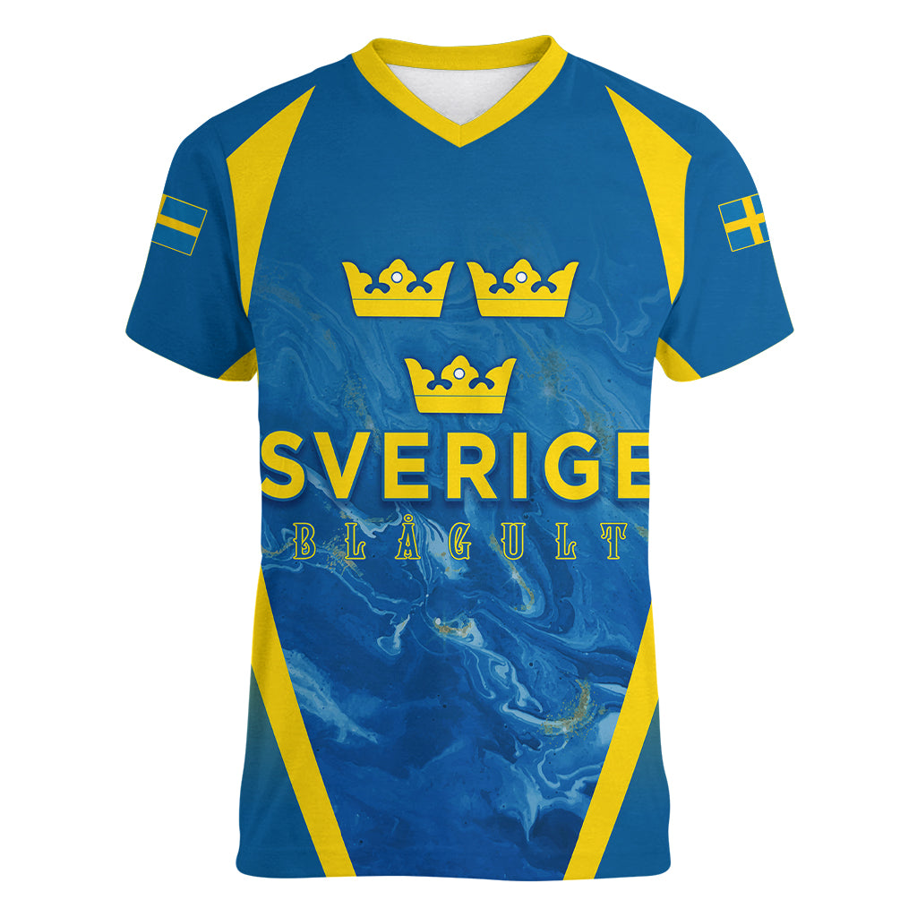 personalised-sweden-football-women-v-neck-t-shirt-women-world-cup-2023-blagult-glacial-inspired