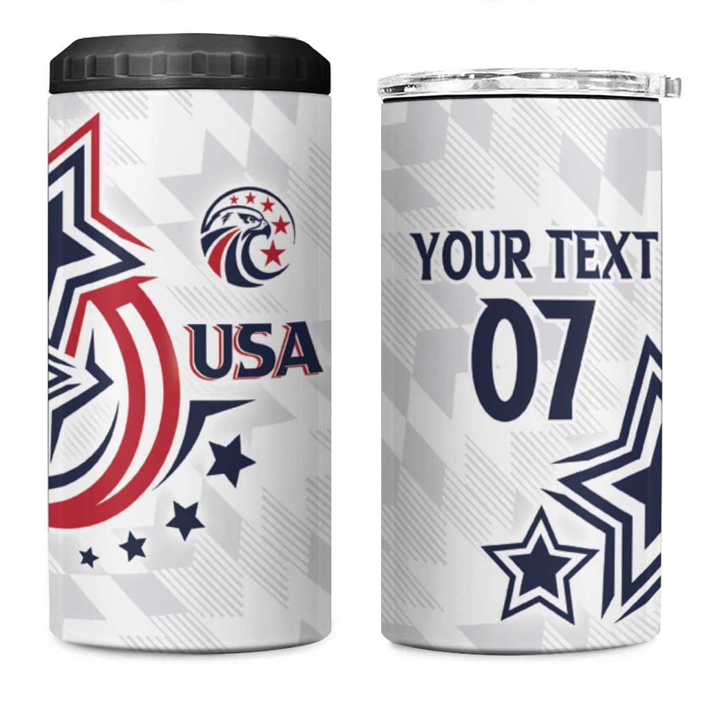 USA Rugby 2024 Custom 4 in 1 Can Cooler Tumbler GO Eagles Assemble LT7 - Wonder Print Shop