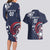 USA Rugby 2024 Custom Couples Matching Long Sleeve Bodycon Dress and Hawaiian Shirt GO Eagles Assemble - Blue Version LT7 - Wonder Print Shop