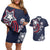 USA Rugby 2024 Custom Couples Matching Off Shoulder Short Dress and Hawaiian Shirt GO Eagles Assemble - Blue Version LT7 - Wonder Print Shop