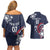 USA Rugby 2024 Custom Couples Matching Off Shoulder Short Dress and Hawaiian Shirt GO Eagles Assemble - Blue Version LT7 - Wonder Print Shop