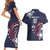 USA Rugby 2024 Custom Couples Matching Short Sleeve Bodycon Dress and Hawaiian Shirt GO Eagles Assemble - Blue Version LT7 - Wonder Print Shop