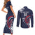 USA Rugby 2024 Custom Couples Matching Short Sleeve Bodycon Dress and Long Sleeve Button Shirt GO Eagles Assemble - Blue Version LT7 - Wonder Print Shop