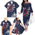 USA Rugby 2024 Custom Family Matching Off The Shoulder Long Sleeve Dress and Hawaiian Shirt GO Eagles Assemble - Blue Version - Wonder Print Shop