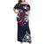 USA Rugby 2024 Custom Family Matching Off Shoulder Maxi Dress and Hawaiian Shirt GO Eagles Assemble - Blue Version LT7 - Wonder Print Shop