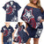 USA Rugby 2024 Custom Family Matching Off Shoulder Short Dress and Hawaiian Shirt GO Eagles Assemble - Blue Version LT7 - Wonder Print Shop