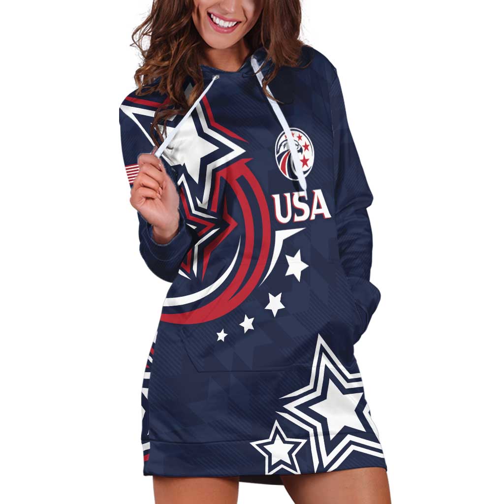 USA Rugby 2024 Custom Hoodie Dress GO Eagles Assemble - Blue Version - Wonder Print Shop