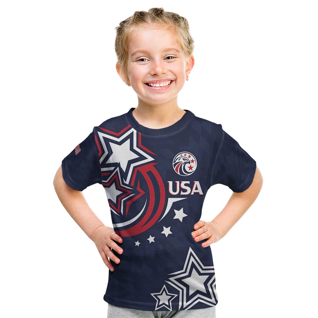 USA Rugby 2024 Custom Kid T Shirt GO Eagles Assemble - Blue Version - Wonder Print Shop