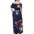 USA Rugby 2024 Custom Off Shoulder Maxi Dress GO Eagles Assemble - Blue Version - Wonder Print Shop