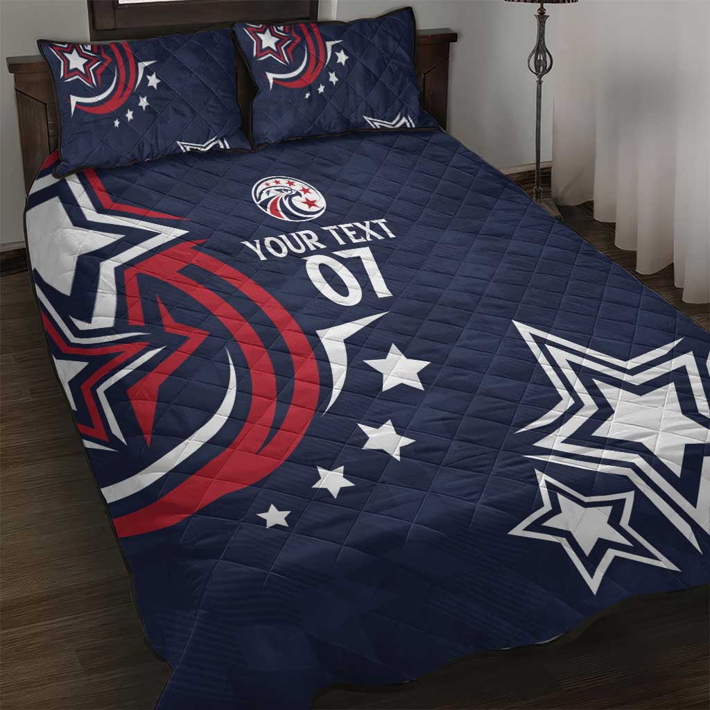 USA Rugby 2024 Custom Quilt Bed Set GO Eagles Assemble - Blue Version - Wonder Print Shop