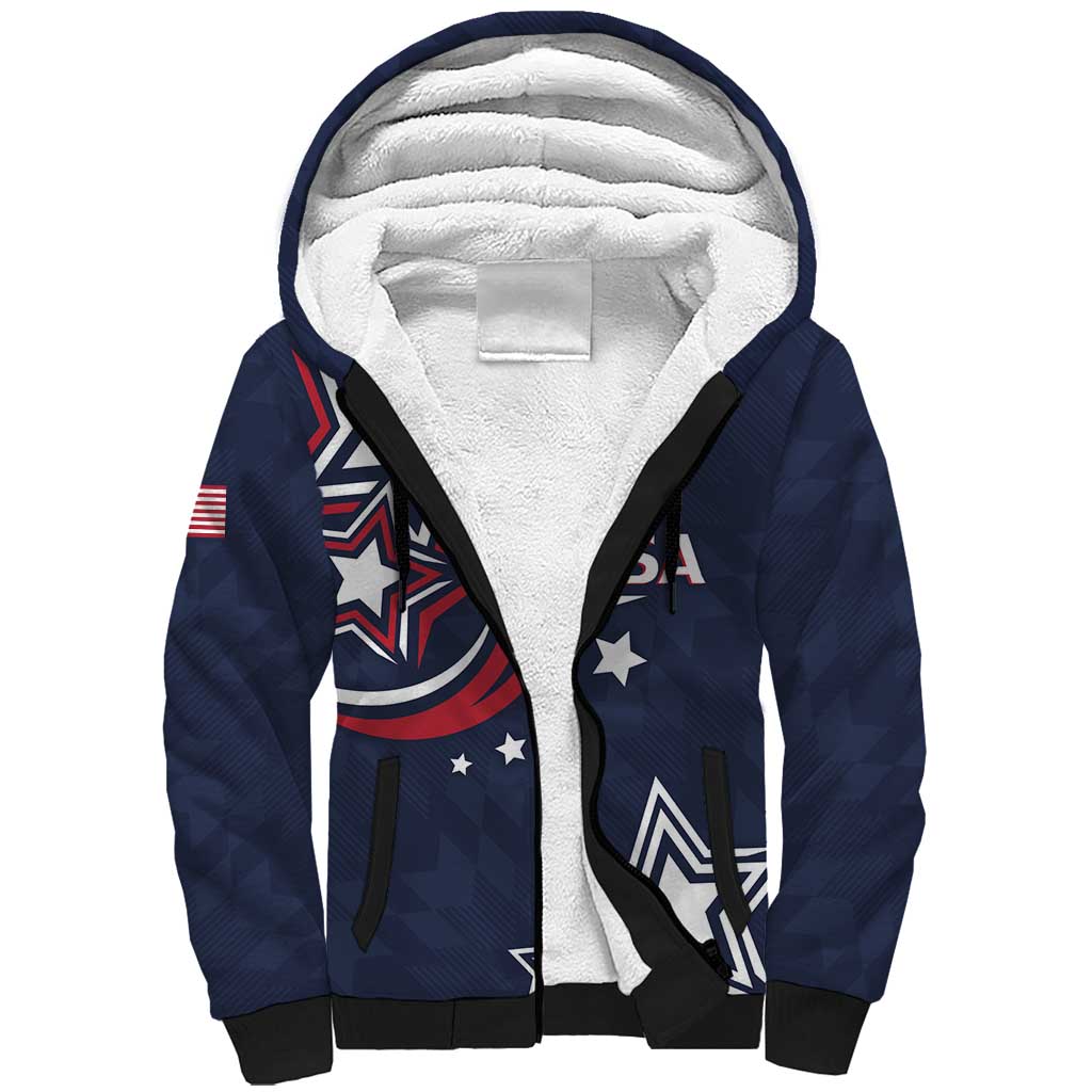 USA Rugby 2024 Custom Sherpa Hoodie GO Eagles Assemble - Blue Version