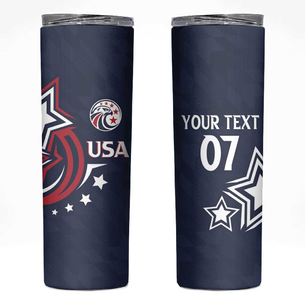 USA Rugby 2024 Custom Skinny Tumbler GO Eagles Assemble - Blue Version