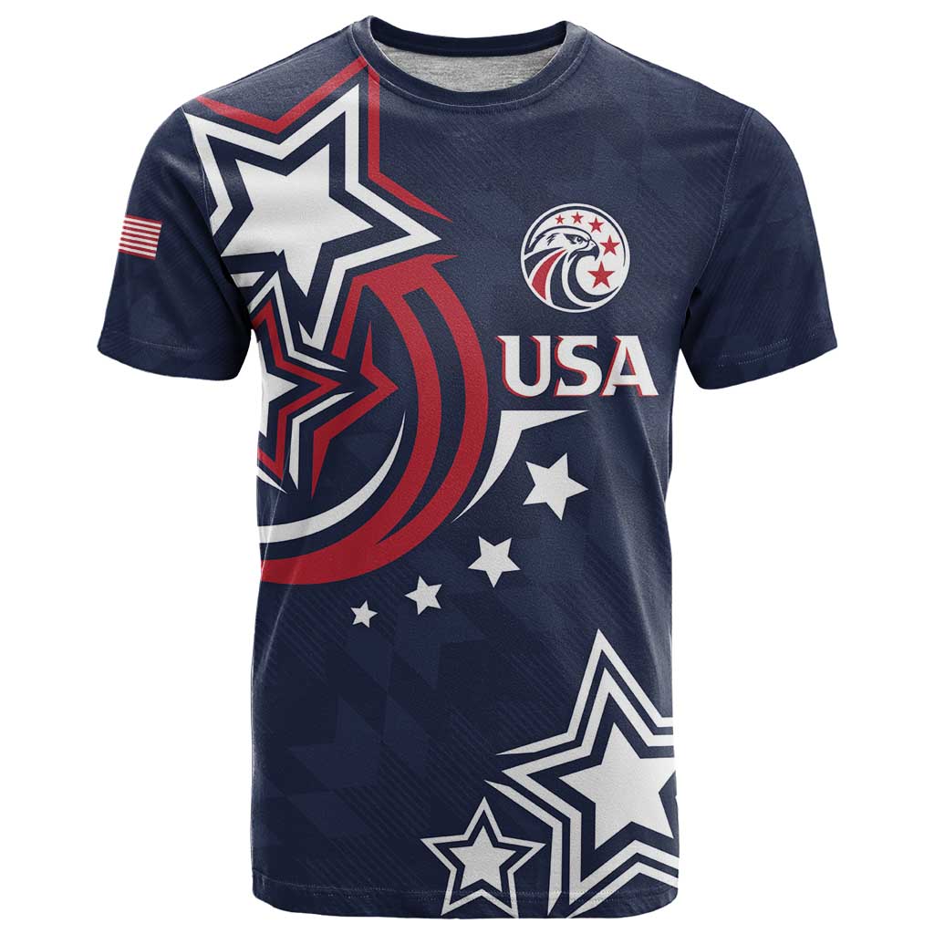 USA Rugby 2024 Custom T Shirt GO Eagles Assemble - Blue Version