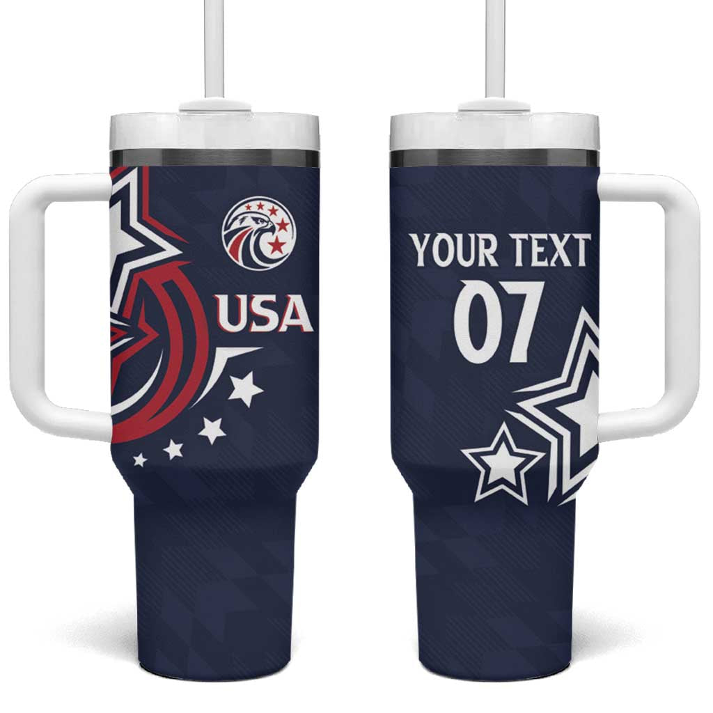 USA Rugby 2024 Custom Tumbler With Handle GO Eagles Assemble - Blue Version