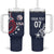 USA Rugby 2024 Custom Tumbler With Handle GO Eagles Assemble - Blue Version