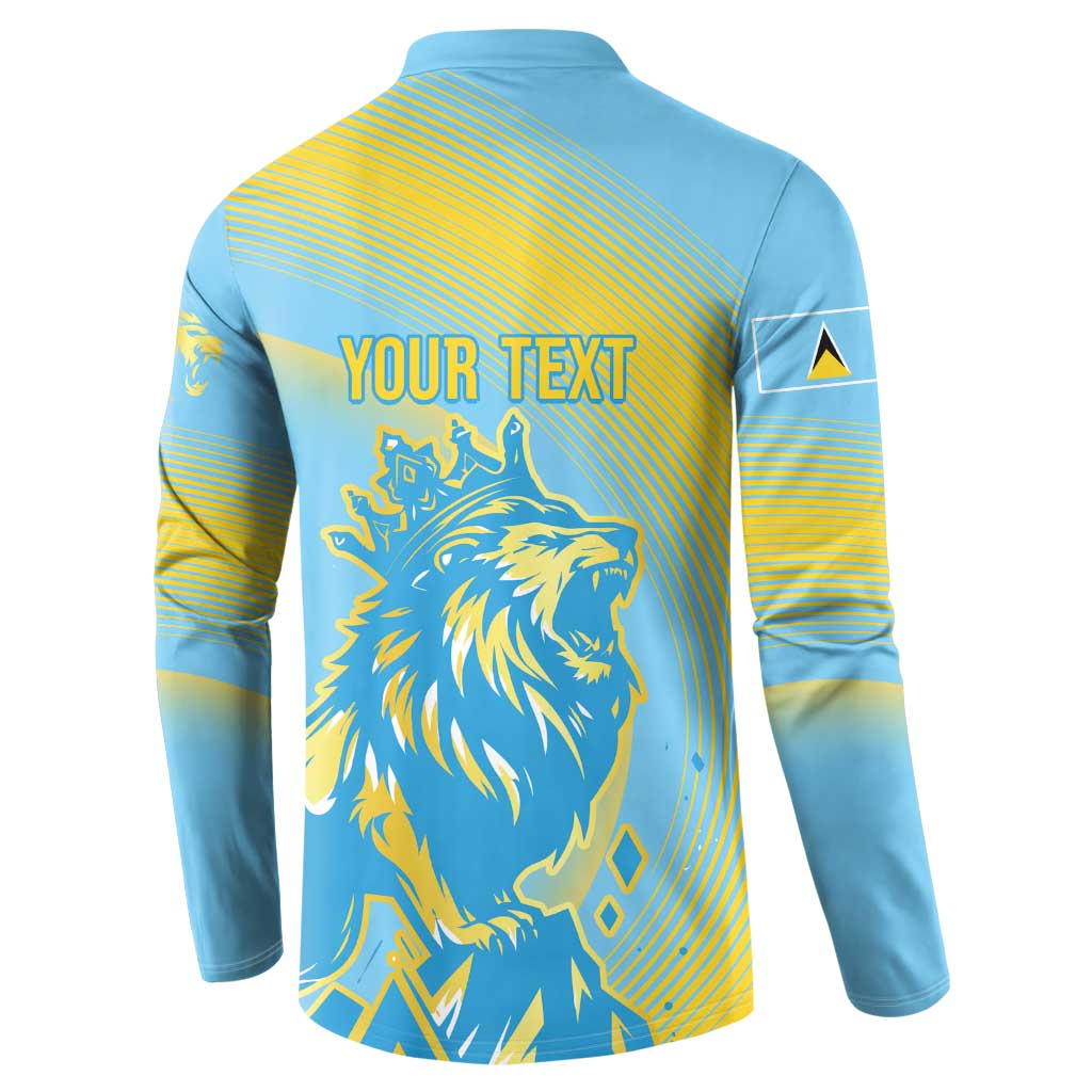 Saint Lucia Cricket Personalized Button Sweatshirt The Roaring King - Wonder Print Shop
