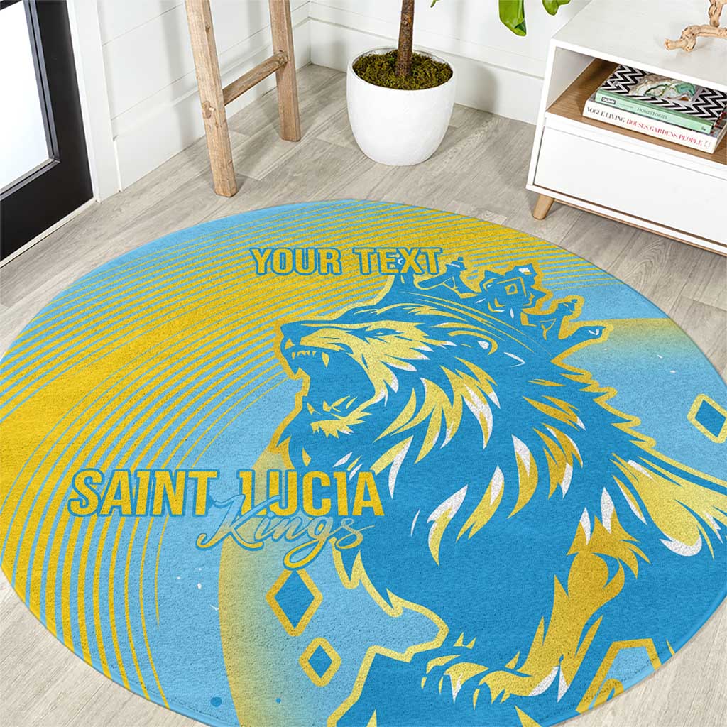 Saint Lucia Cricket Personalized Round Carpet The Roaring King - Wonder Print Shop