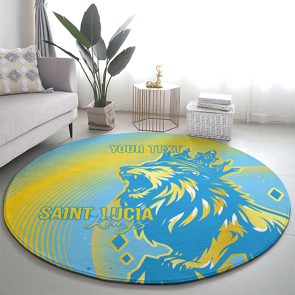Saint Lucia Cricket Personalized Round Carpet The Roaring King - Wonder Print Shop