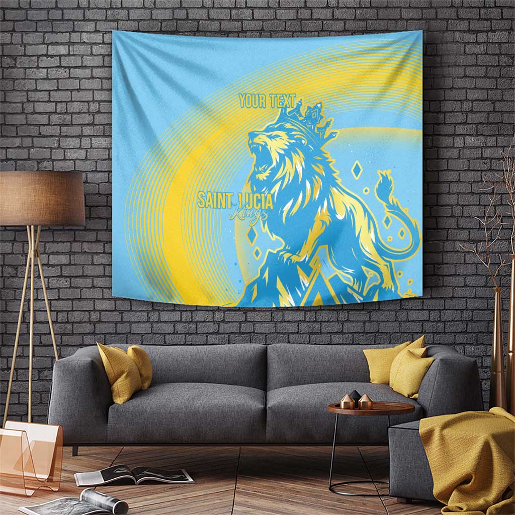 Saint Lucia Cricket Personalized Tapestry The Roaring King - Wonder Print Shop