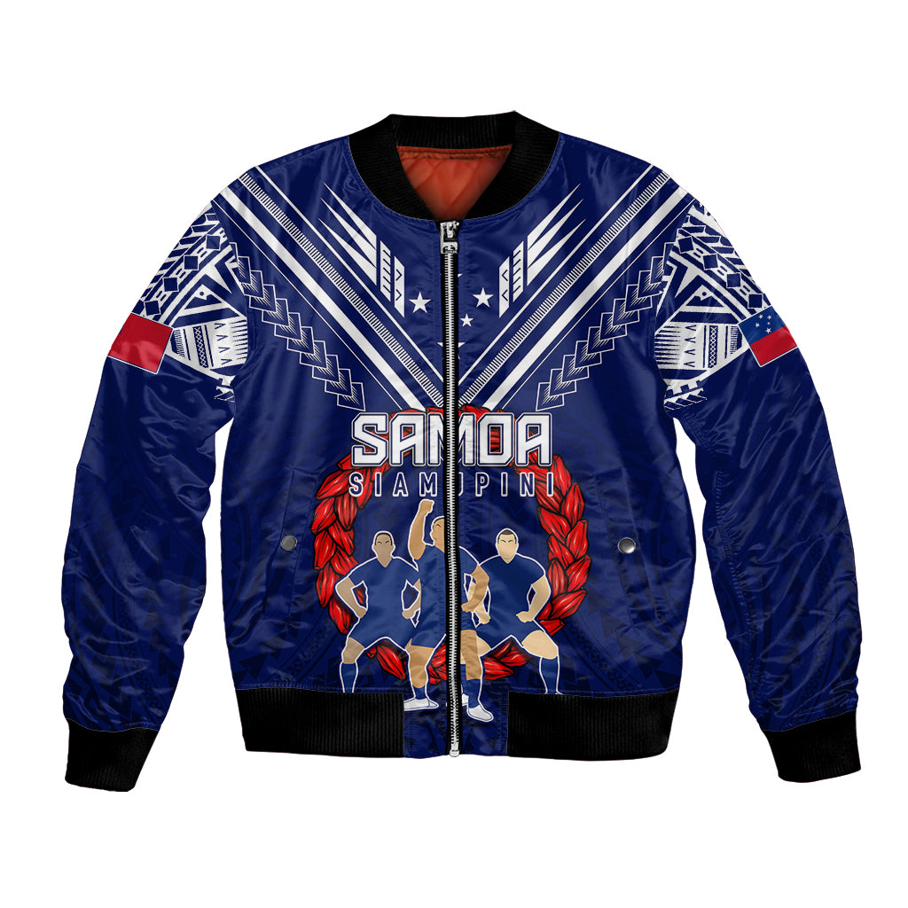 Personalised Samoa Rugby Bomber Jacket World Cup 2023 Siamupini Siva Tau LT7 - Wonder Print Shop