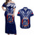 Personalised Samoa Rugby Couples Matching Off Shoulder Maxi Dress and Hawaiian Shirt World Cup 2023 Siamupini Siva Tau LT7 - Wonder Print Shop