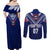 Personalised Samoa Rugby Couples Matching Off Shoulder Maxi Dress and Long Sleeve Button Shirts World Cup 2023 Siamupini Siva Tau LT7 - Wonder Print Shop