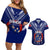 Personalised Samoa Rugby Couples Matching Off Shoulder Short Dress and Hawaiian Shirt World Cup 2023 Siamupini Siva Tau LT7 - Wonder Print Shop