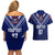 Personalised Samoa Rugby Couples Matching Off Shoulder Short Dress and Hawaiian Shirt World Cup 2023 Siamupini Siva Tau LT7 - Wonder Print Shop