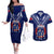 Personalised Samoa Rugby Couples Matching Off The Shoulder Long Sleeve Dress and Hawaiian Shirt World Cup 2023 Siamupini Siva Tau LT7 - Wonder Print Shop